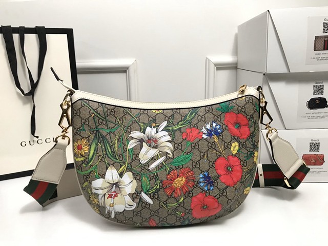 Gucci經典款女包 626509 古馳奢侈品 經典花卉印花 雙G斜挎包 GUCCI單肩包 GUCCI女士肩背包  gqy2981